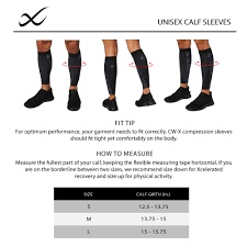 Unisex Calf Sleeve Size Chart Aug 2019 Cw X