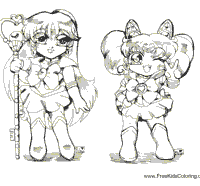 Plunge into the sea world together with the little mermaid ariel, plunge into the pink fairy tale together with the beauty barbie, touch magic together with tinkerbell. Sailor Pluto And Chibi Moon Coloring Pages Surfnetkids