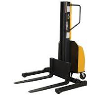 Vestil Narrow Mast Stackers with Power Lift and Adjustable Forks and Legs