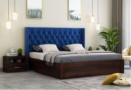 Wooden beefy pallet bed with headboard and footboard. Upholstered Bed Upto 55 Off Buy Fabric Upholstered Beds Online Woodenstreet