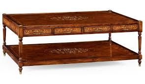 Inlaid ceramic tile coffee table. Burr And Mother Of Pearl Inlaid Rectangular Coffee Table