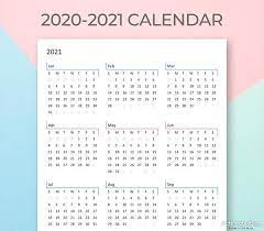 Printable 5 by 8 2021 calendar. 2020 2021 Yearly Calendar Printable Planner Digital Insert Template A Lot Mall