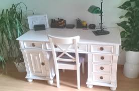 Robust und gute verstau möglichkeiten. Arbeiten Im Charme Des Landhauses Schreibtisch In Weiss Massiv Aus Holz