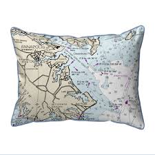 Annapolis Md Nautical Map 20 X 24 Pillow