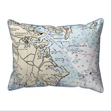 annapolis md nautical map 20 x 24 pillow