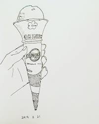 ブルーシールのアイスクリーム食べた イラスト ラクガキ 絵 drawing okinawa illustration blueseal icecream artwork art illustration