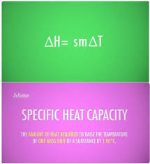 Specific Heat Capacity Science Rules Chemistry College Planning