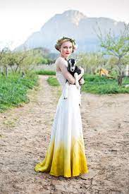 Dip Dye Wedding Dress Trend Adds A Playful Touch Of Color To A Formal Gown Dye Wedding Dress Dip Dye Wedding Dress Wedding Dress Sewing Patterns
