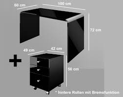 Schreibtische mit aktenschrank und rollcontainer eur 1.990,00 (eur 995,00/m) Schreibtisch Hb 111 Rollcontainer Hn 555 Schwarz Hochglanz Highgloss Tisch 100cm Design Impex