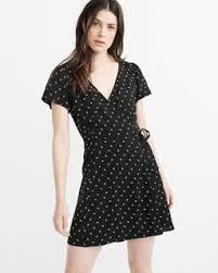 My Abercrombie Fitch Collection Wrap Mini Dress By Abercrombie Fitch Mini Wrap Dress Black Polka Dot Dress Dresses