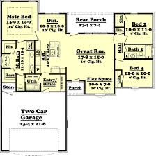 Square feet details total area : Ranch Style House Plan 3 Beds 2 Baths 1500 Sq Ft Plan 430 59 Houseplans Com