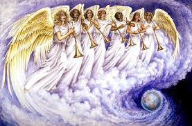 The sea became rough because a strong wind was blowing. Angels Blowing Trumpets Healing Angels