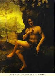 Leonardo Da Vinci John The Baptist With The Attributes Of Bacchus Da Vinci Painting Leonardo Da Vinci John The Baptist