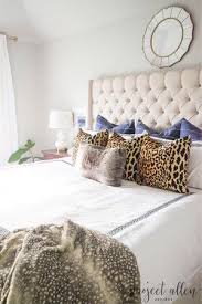 Leopard Pillows On White Bedding Home Decor Bedroom Master Bedroom Update Bedroom Diy