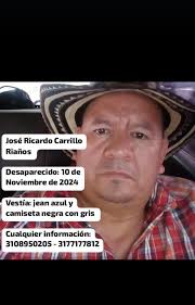 Es mi tío que esta desaparecido desde el 10 de noviembre en Cali si lo ve  porfavor comunicarse al los dos números que aparece en la foto 3108950205  3177177812 gracias