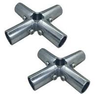 2 PCS End Rail Clamps Fit for 3/4 Inch EMT Conduit, 5-Way Structural Pipe  Connector Chain Link Fence Fittings, Galvanized Stainless Steel End Rail ...