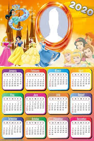 Disney Princesses Cartoon 2020 Monthly Calendar Frame Design Free Printable Disney Calendar Kids Calendar Calendar 2020