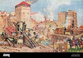 The Roman Empire - the siege Rampart, ramparts, citadel, citadels,  fortress, catapult, soldier, soldiers, armor. Illustration Stock Photo -  Alamy