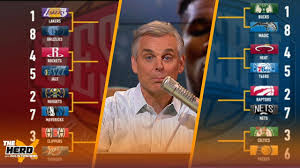 The 2018 nba playoffs are in full swing on friday night with a pair of western conference semfinals showcasing the warriors vs. Colin Cowherd Fills Out His Nba Playoff Bracket The Herd Youtube