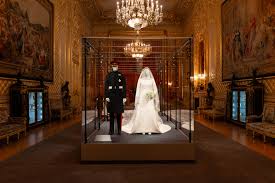 Meghan's veil was held in place by queen mary's diamond. Meghan Markle S Wedding Dress On Display Inside The Duke And Duchess Of Sussex S Wedding Outfits Exhibition