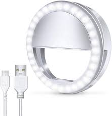 Amazon Com Meifigno Selfie Ring Light Rechargeable With 36 Led Lights 3 Level Adjustable Brightness Clips On Phone Ring Light Compatible With Iphone X Xr Xs 7 8 Plus 11 12 Pro Max Ipad Laptop Samsung White