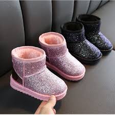 Us 7 39 52 Off Cysincos Girls Boots Winter Kids Baby Shoes Childrens Boys Warm Bling Waterproof Plush Snow Boots Girl Bootie Child Shoes On