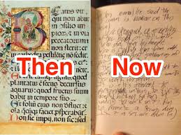 For writing, the cursive script tends to be taught in school, because it's a fairly quick writing script which doesn't require many strokes, unlike the having gotten a history of type and the rationale involved in the written word, we move to the digital era. How Handwriting Has Evolved Throughout History Insider
