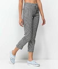 Black And White Pants Womens Lunachix Black White Gingham Ankle Pants Zumiez Gingham Pants Black And White Pants Pants For Women
