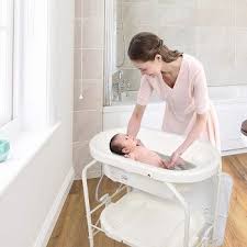 The stand puts the baby bath at waist height to help stop mom's back aches and pains from kneeling or bending during bath time. Baby Bath Tub With Stand And Changing Table Cheap Online