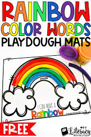 Rainbow Color Words Playdough Mats Rainbow Words Learning Colors Playdough Mats