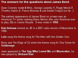 Who played james bond in dr. Creative Torbay Main Navigation Media Images Quizman Images 0000 00 00t00 00 00z James Bond Answers