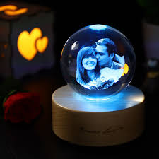 Photo Personalized Crystal Ball Light Music Box Speaker