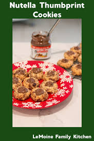 Nutella Thumbprint Cookies Lemoine Family Kitchen Recipe Holiday Cookie Exchange Recipes Thumbprint Cookies Cookie Recipes