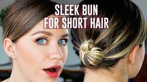 See more ideas about short hair bun, synthetic hair extensions, bun hairstyles. Easy Sleek Bun For Short Hair Tutorial Anna Russett Youtube