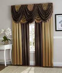 Millcreek houssie cinnabar paisley print rust brown blue gold gray 54 valance curtain thesewsavvy. Hyatt Curtain Set Brown Gold Luxury Curtains Living Room Black And Gold Curtains Gold Curtains
