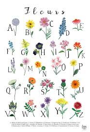 This convenient and useful learning tool is a way to educate your students and also . Flower Floral Alphabet Print Wall Art Abc Nursery Childrens Etsy Flower Chart Folk Art Flowers Flower Drawing