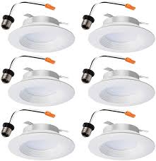 The halo lt combines the energy savings, long life and sustainability of led in an easy to install retrofit baffle trim kit. Halo Lt460wh6930 6pk Ca 4 In 3000k Color Temperature White 6 Pack Integrated Led Recessed Retrofit Trim Amazon Com