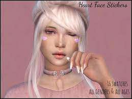 Cute Heart Face Stickers For Your Simsfound In Tsr Category Sims 4 Female Tattoos Sims 4 Face Sims 4 Tattoos Sims 4 Cc Face