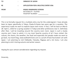 Find a personal template or sample of a tourist visa cover letter with details below: Walk With Cham How To Apply A Multiple Entry Visa To Japan For Philippine Passport Holders