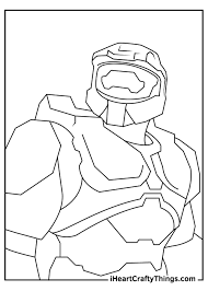 Due to an unsuccessful movement in space the ship of the main character of the game the master chief falls on a giant halo a titanic ring on which the artificial world is located. Halo Coloring Pages Updated 2021