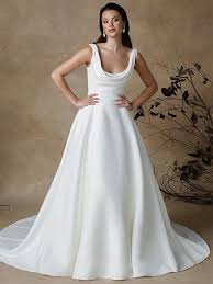 Chic A-Line Square Cheap Wedding Dress Rustic White Wedding Gowns Mls0 –  Selinadress