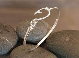 Sterling Silver Fish Hook Bracelet Fish Hook Bracelet Country Jewelry Hook Bracelet