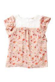 Ruffle Floral Top Big Girls