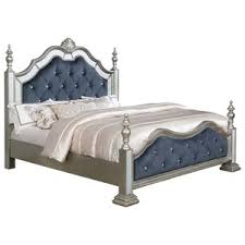 This product is covered by the queen bed: Crown Mark Sterling Glam King Upholstered Poster Bed Royal Furniture Upholstered Beds