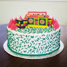 Neon 80s 90s Themed Birthday Cake Veganbaking