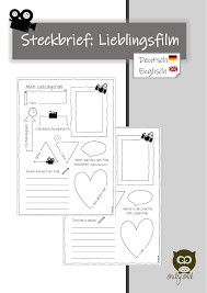 Steckbrief Mein Lieblingsfilm My Favourite Film Unterrichtsmaterial In Den Fachern Englisch Fachubergreifendes In 2020 Steckbrief Eigenschaftsworter Englisch Grundschule