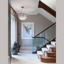 Entry We Love Our Silver Chain Shallow Chandelier In Contemporary Staircase Design Tigermothlighting Craftsmans Staircase Design Stairs Design Staircase