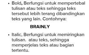 ikon bold italic dan underline biasa disebut juga dengan​ - Brainly.co.id