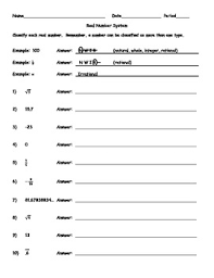 Classifying using the real number system. 25 Real Number System Worksheet Answers Worksheet Resource Plans