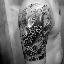 Yellow koi fish tattoo design half sleeve. 60 Japanese Half Sleeve Tattoos For Men Manly Design Ideas Half Sleeve Tattoos For Guys Sleeve Tattoos Half Sleeve Tattoos Drawings